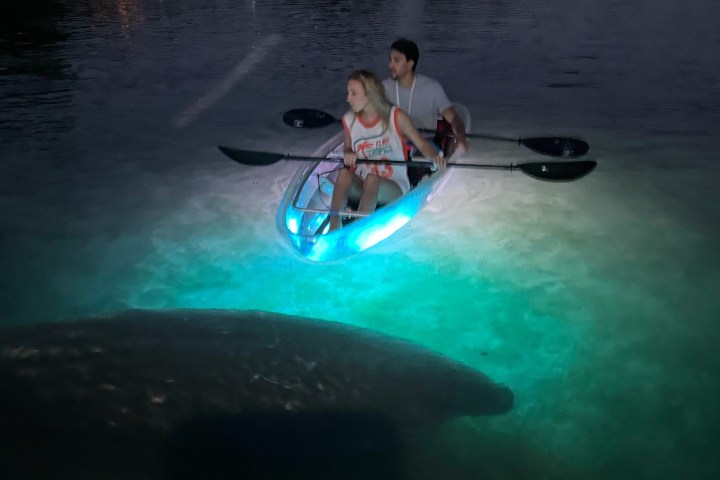 a man in a pool of water